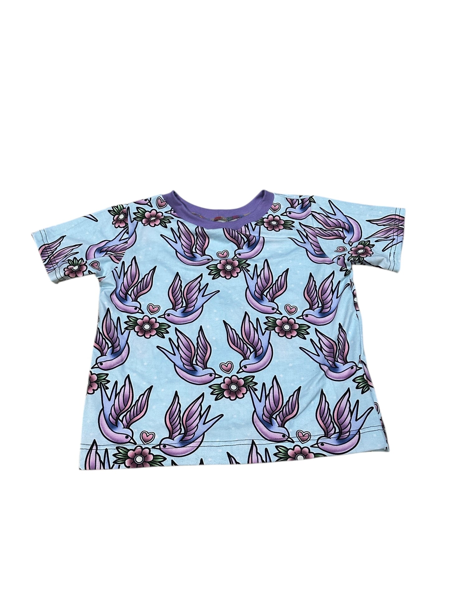 Pastel Swallows Baggy Tee 3/4