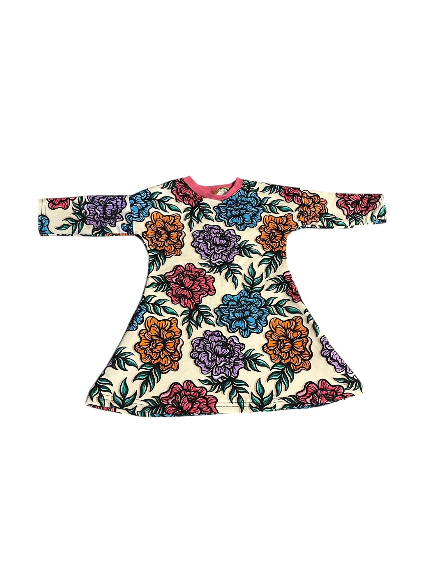 3-6 Peonies A-Line Dress