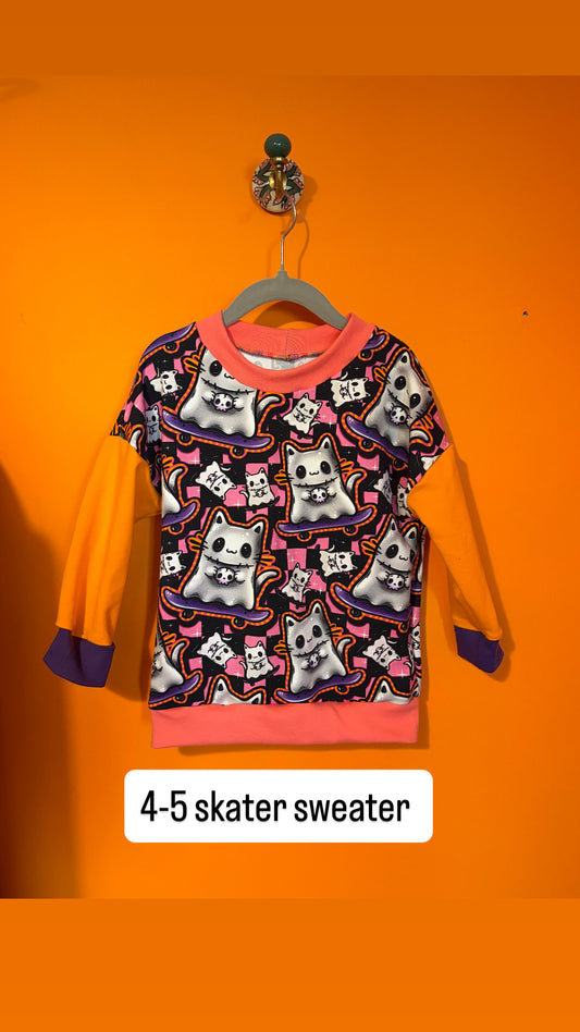 4-5 Skate Cat Skater Sweater