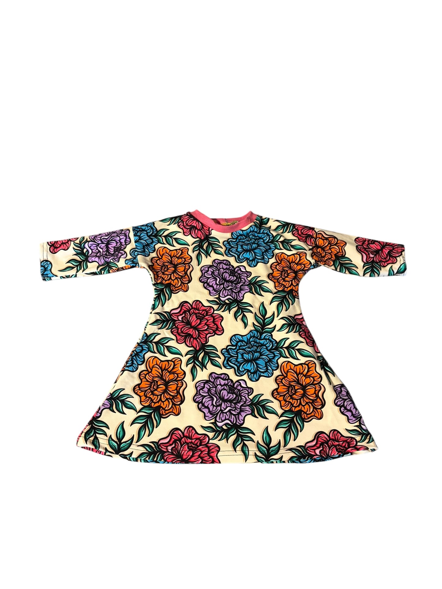 3-6 Months Peonies A Line Dress