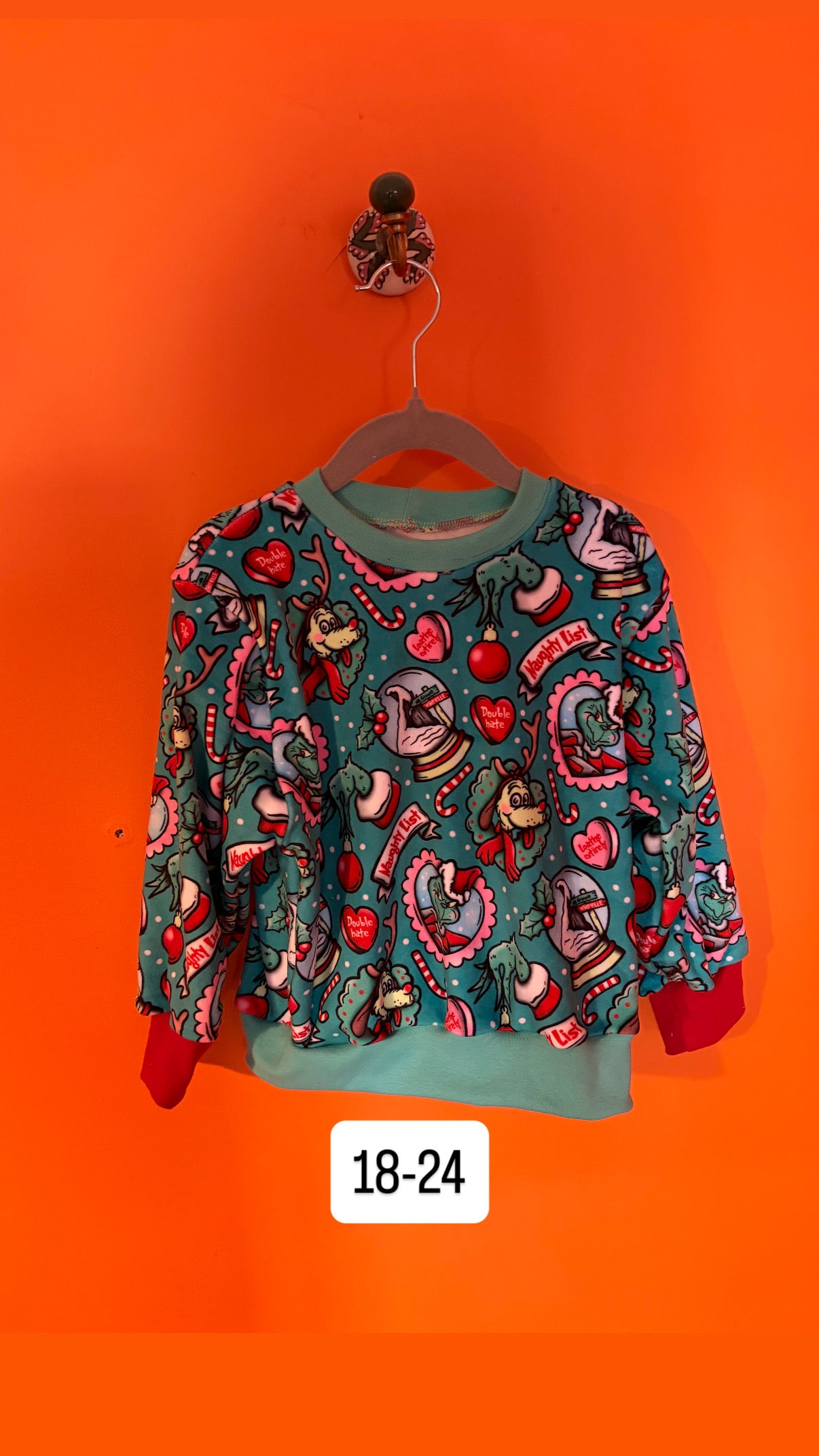 18-24 Green Tatts Squish Vintage Sweater