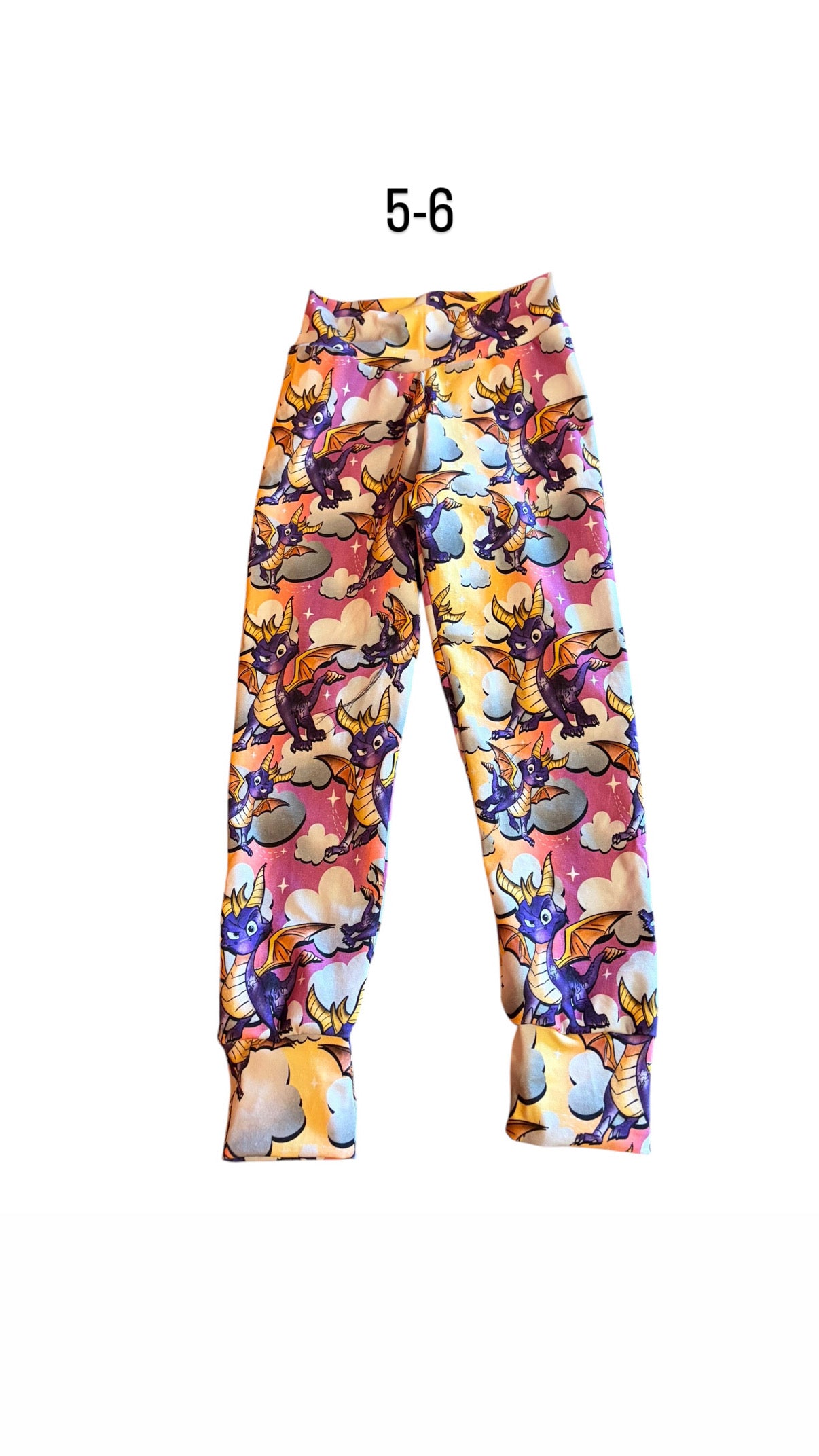 5-6 Purple Dragon Relaxed Leggings