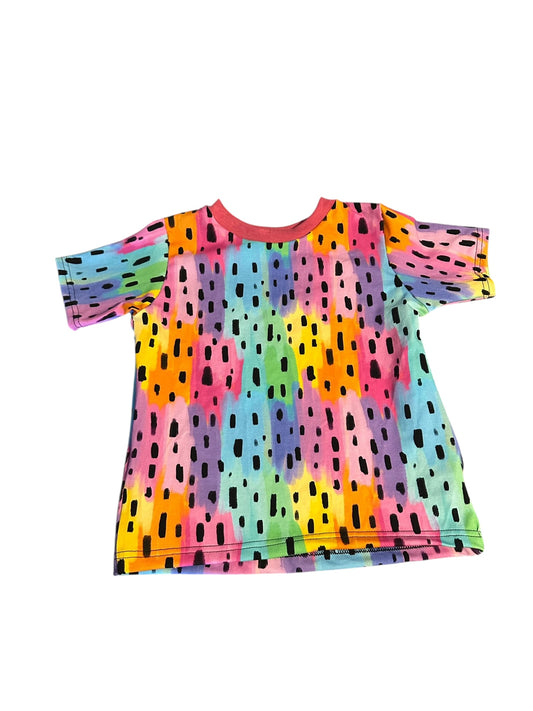 3-4 Splatter Stripes Baggy Tee